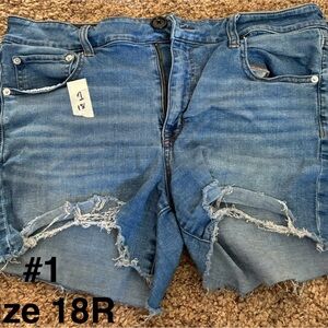 Distressed Blue Denim Shorts